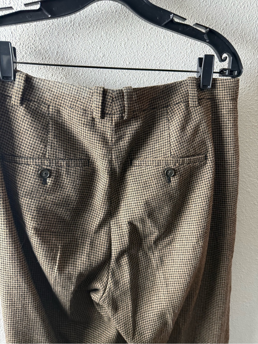 Vince Houndstooth Pleat Front Pants Black Camel Wool Blend Business Casual Sz 4 - Picture 11 of 13